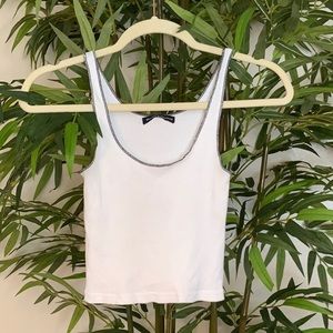 OS Brandy Melville Cropped White ribbed tank